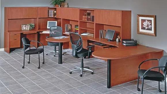 Workstation 174in W x 90in D with 2 Pedestals