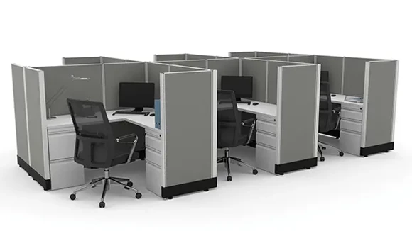 Cubicle 180in W x 120in D with 2 Pedestals