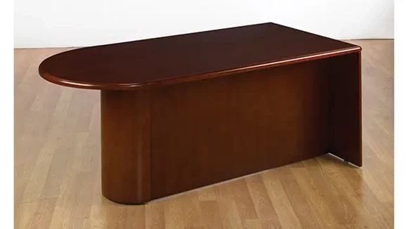 72in x 36in Wood Veneer Bullet Desk Unit