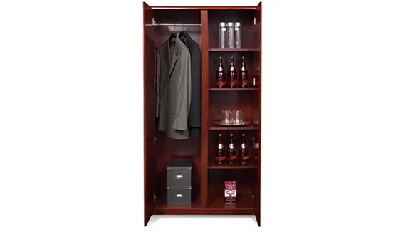 70in H Wood Veneer Storage Cabinet