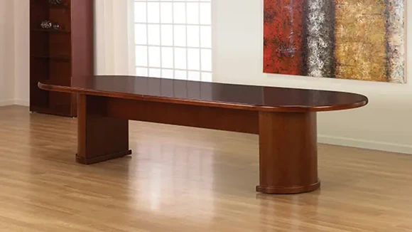 12ft Wood Veneer Racetrack Conference Table