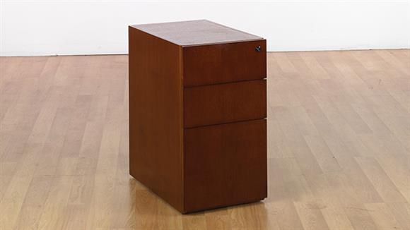 18in D Box Box File Under Credenza Desk Wood Veneer Pedestal