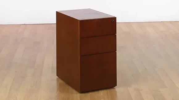 18in D Box Box File Under Credenza Desk Wood Veneer Pedestal