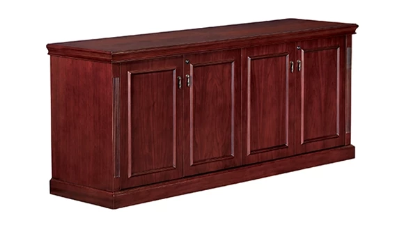 4 Door Wood Veneer Storage Credenza