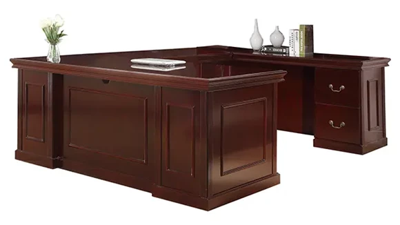 72in x 108in Double Pedestal Wood Veneer U-Desk