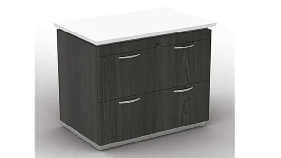 Lateral File Cabinet 36in W x 24in D x 30in H with Lockable and 2 Drawers