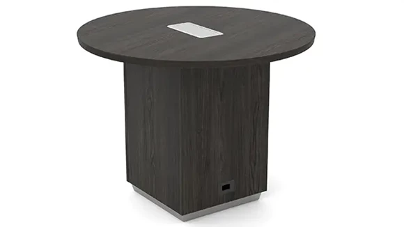 Conference Table 48in Round with Grommets and Wire Management