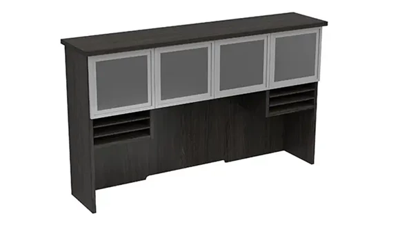 Desk Hutch 72in W x 24in D x 30in H with Glass Doors