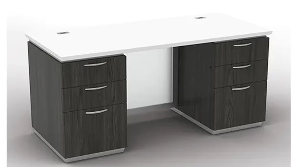 Desk 66in W x 30in D with 2 Pedestals