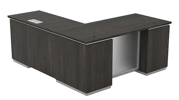 L-Desk 66in W x 78in D with 2 Pedestals
