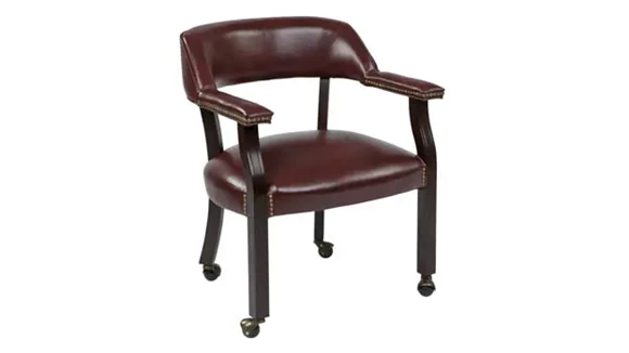 Guest Chair with Wrap Around Back and Casters