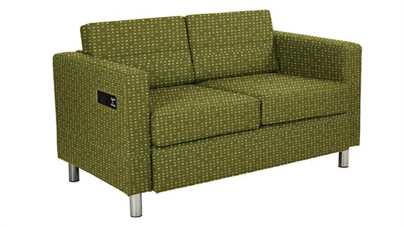 Loveseat in Premium Fabrics with Power Charging Outlets