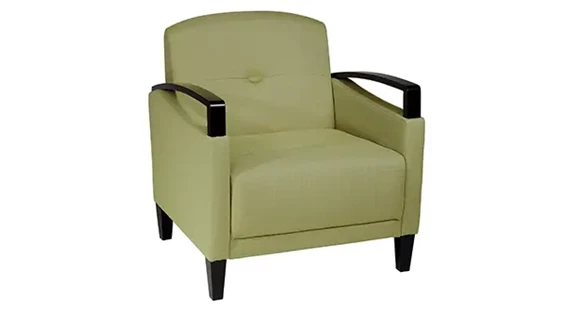 Chair with Espresso Wood Accents and Enhanced Fabrics