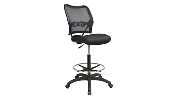 Armless Drafting Stool with Lumbar Support and Mesh Back