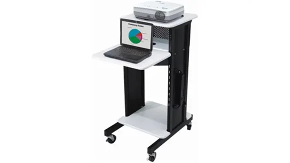 Projector Cart 18in W x 30in D x 41in H with Wire Management Grommets