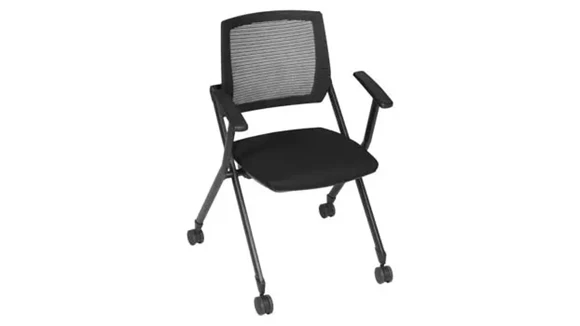 High-Back Nesting Chair with Mesh Back and Fabric Seat Set of 12