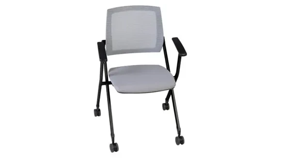 High-Back Nesting Chair with Fabric Seat Set of 8