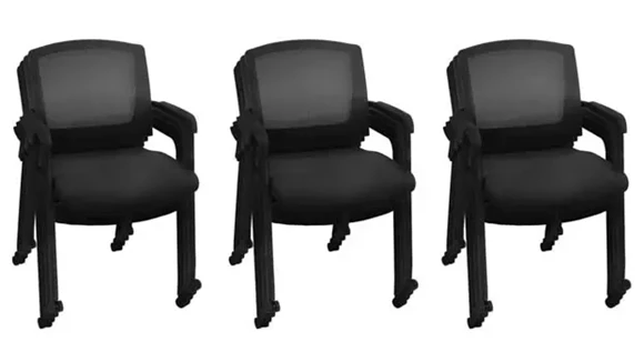 Mobile Office Mesh Side Stack Chair Set of 12