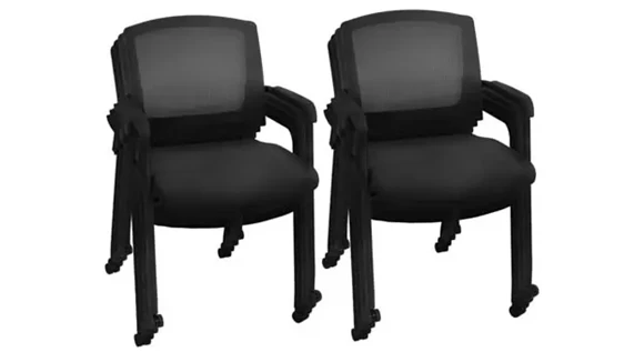 Mobile Office Mesh Side Stack Chair Set of 8