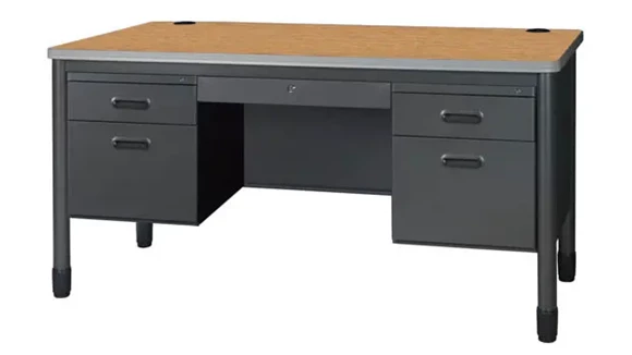 Desk 60in W x 30in D with 2 Pedestals