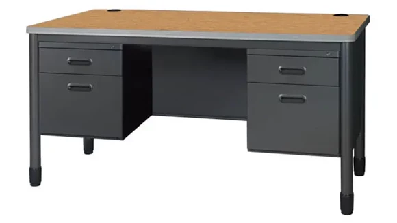 Desk 60in W x 30in D with 2 Pedestals