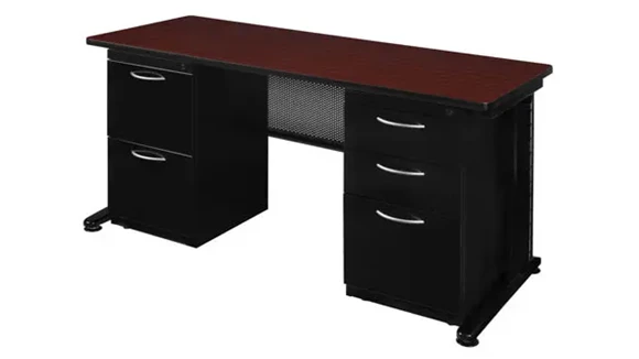 Steel Desk 60in W x 24in D with 2 Pedestals
