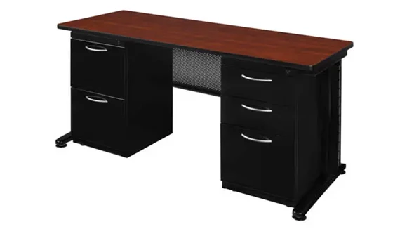 Steel Desk 66in W x 24in D with 2 Pedestals
