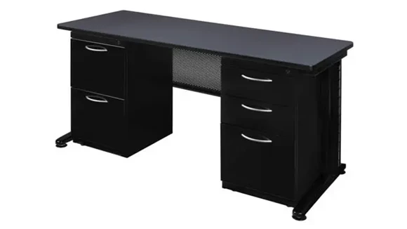 Steel Desk 66in W x 30in D with 2 Pedestals