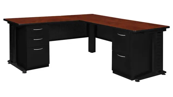L-Desk 72in W x 72in D with 2 Pedestals
