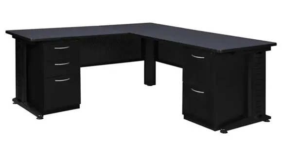 L-Desk 72in W x 78in D with 2 Pedestals