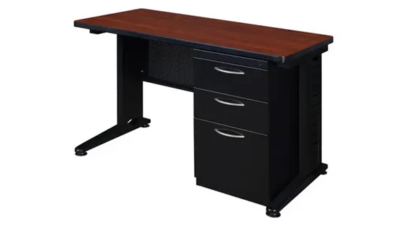 Desk 48in W x 24in D with 1 Pedestal