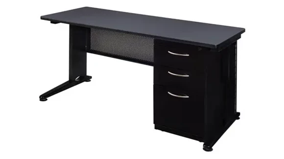 Steel Desk 60in W x 24in D with 1 Pedestal