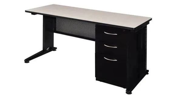 Steel Desk 66in W x 30in D with 1 Pedestal