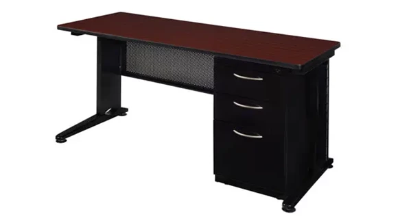 Steel Desk 72in W x 30in D with 1 Pedestal
