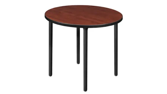 Round Breakroom Table 30in with Folding Post Legs