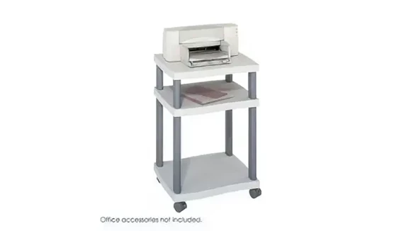 Deskside Printer Stand 20in W x 18in D with Locking Casters