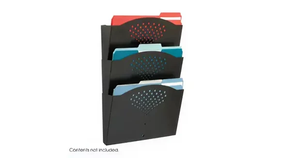 Triple Tray Steel Wall Rack 12in W x 3in D x 17in H