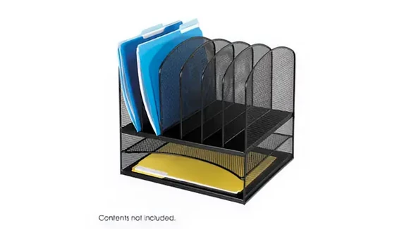 Desktop Organizer 13in W x 12in D with Wire Mesh Organizers