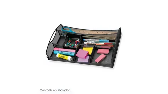 Desktop Organizer 13in W x 9in D with Wire Mesh Organizers