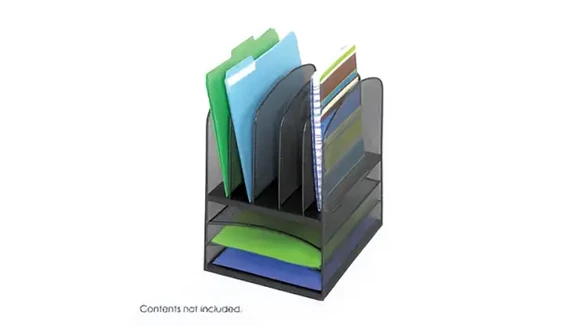 Desktop Organizer 12in W x 10in D with Wire Mesh Organizers