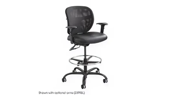 Big and Tall Drafting Stool with Mesh Back and 350 lb Capacity