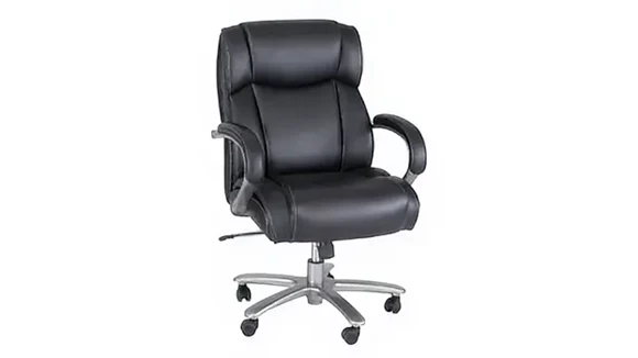 Big and Tall Mid-Back Task Chair with Leather Seat and 400 lb Capacity