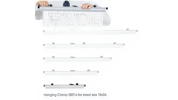 Literature Organizer 20in W x 1in D x 3in H with Vertical Hanging Clamps