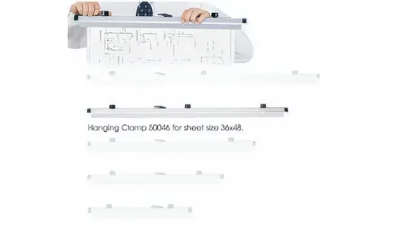Literature Organizer 38in W x 1in D x 3in H with Vertical Hanging Clamps