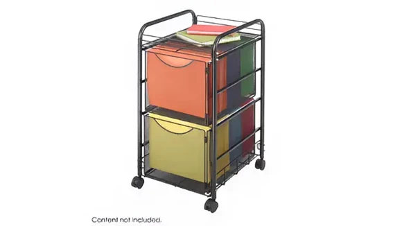 Mobile File Cabinet 16in W x 17in D x 27in H with Lockable and 2 Drawers