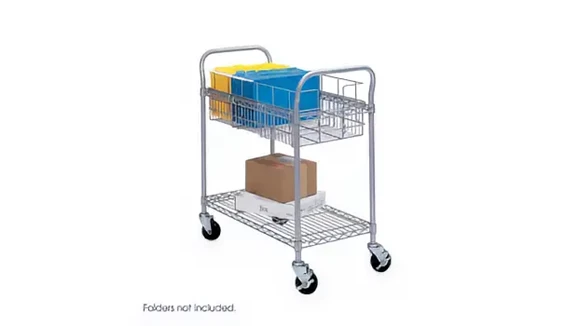 Mail Cart 27in W x 19in D x 39in H with Holds 75 Legal Folders