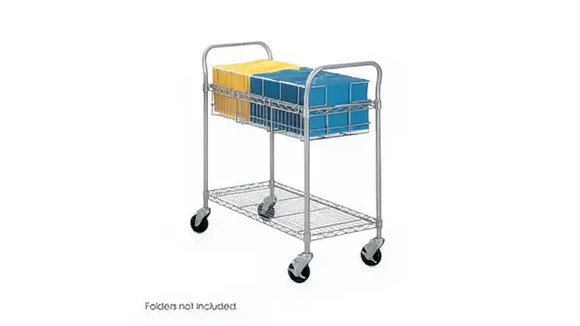Mail Cart 39in W x 19in D x 39in H with Holds 150 Legal Folders