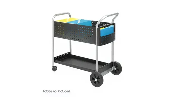 Mail Cart 23in W x 40in D x 41in H with Holds Legal Size Folders
