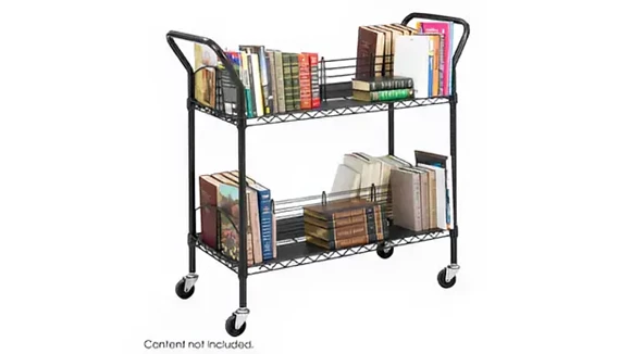 Library Cart 44in W x 19in D x 40in H with Double