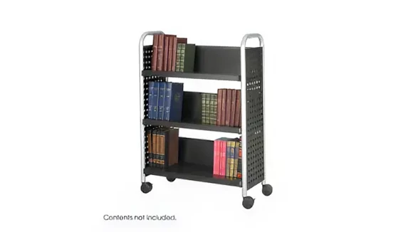Single-Sided Book Cart 33in W x 14in D x 44in H